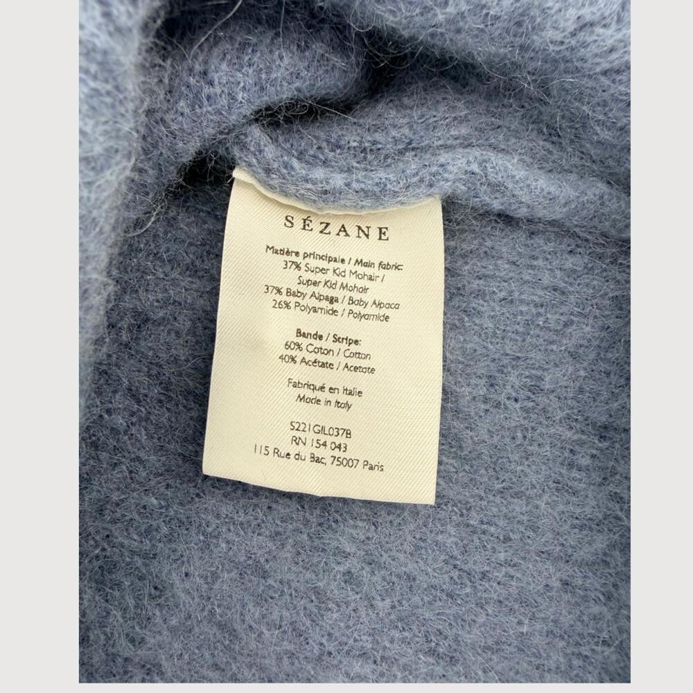 Sezane Cardigan Gaspard Mohair Alpaca Vintage Blue S - Picture 5 of 9